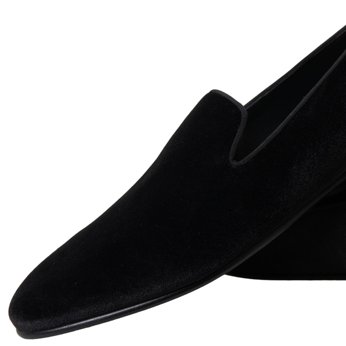 Dolce & Gabbana Elegant Velvet Black Loafers for Men