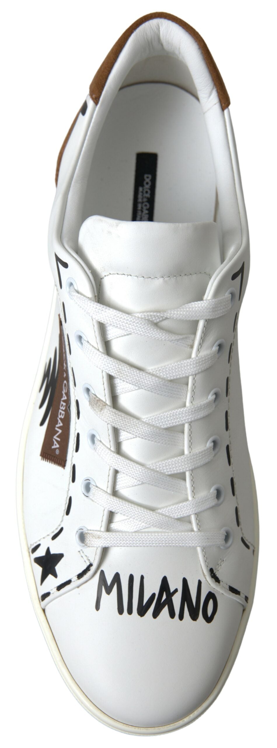 Dolce & Gabbana Chic White and Beige Casual Sneakers