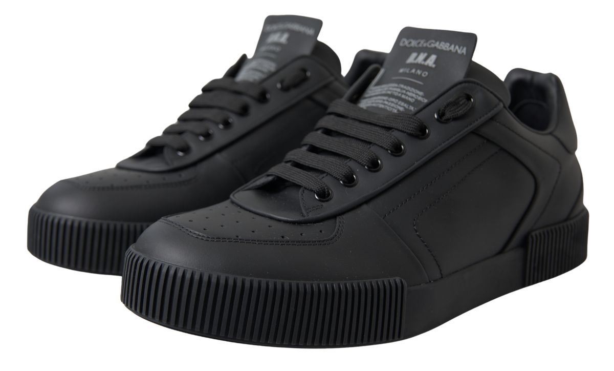 Dolce & Gabbana Elegant Black Low Top Leather Sneakers