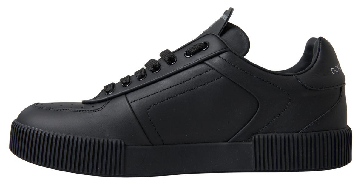 Dolce & Gabbana Elegant Black Low Top Leather Sneakers