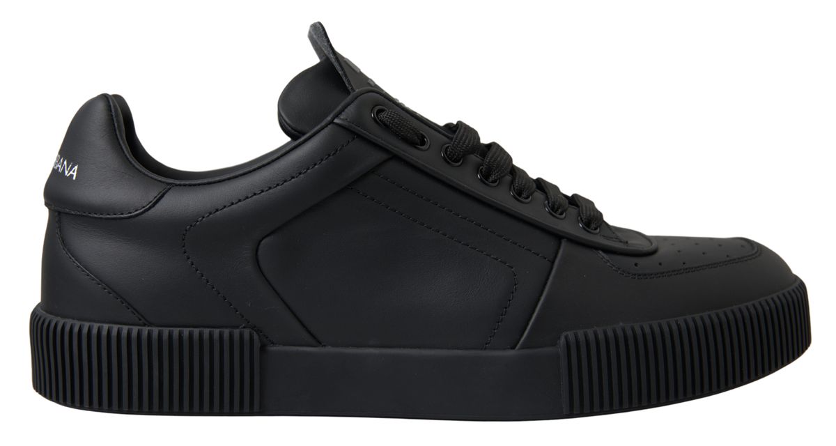 Dolce & Gabbana Elegant Black Low Top Leather Sneakers