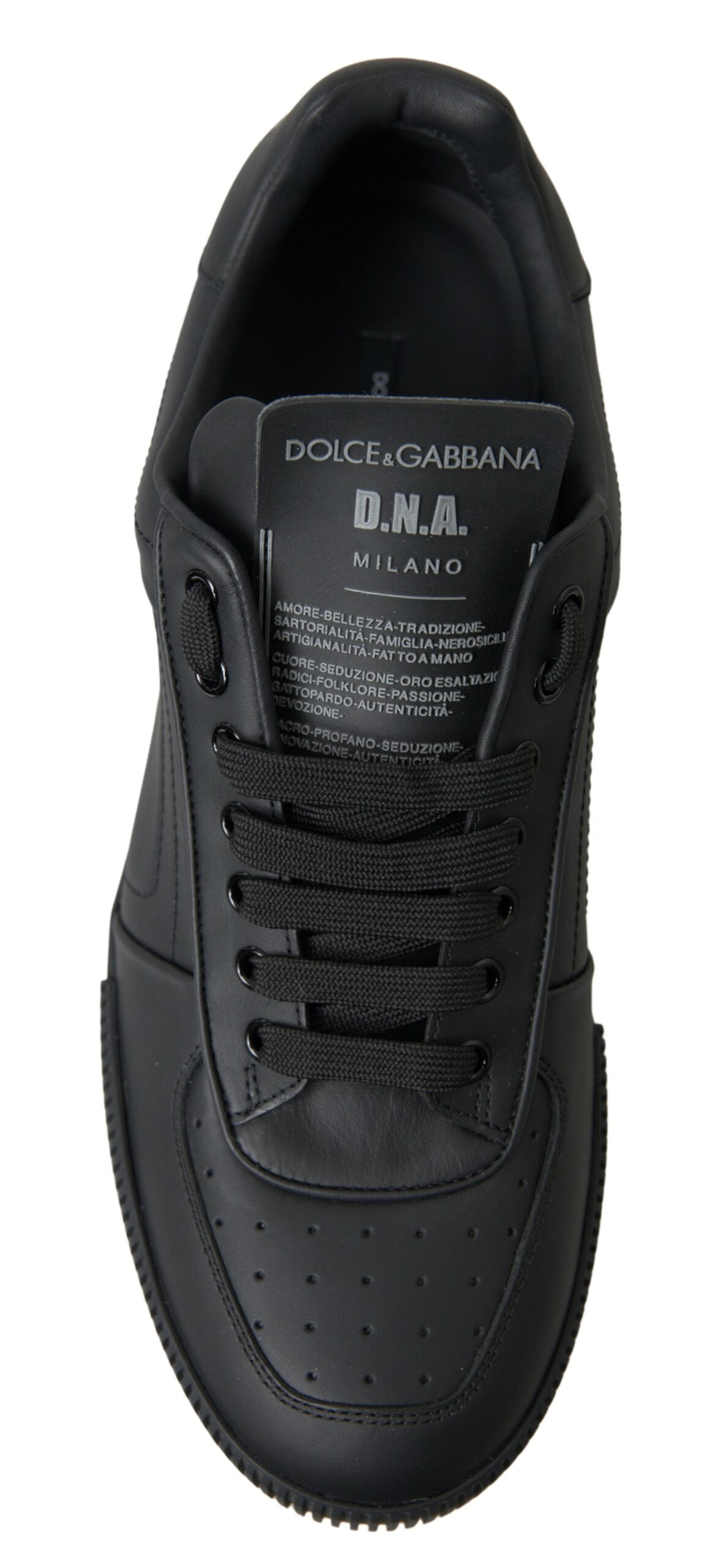 Dolce & Gabbana Elegant Black Low Top Leather Sneakers