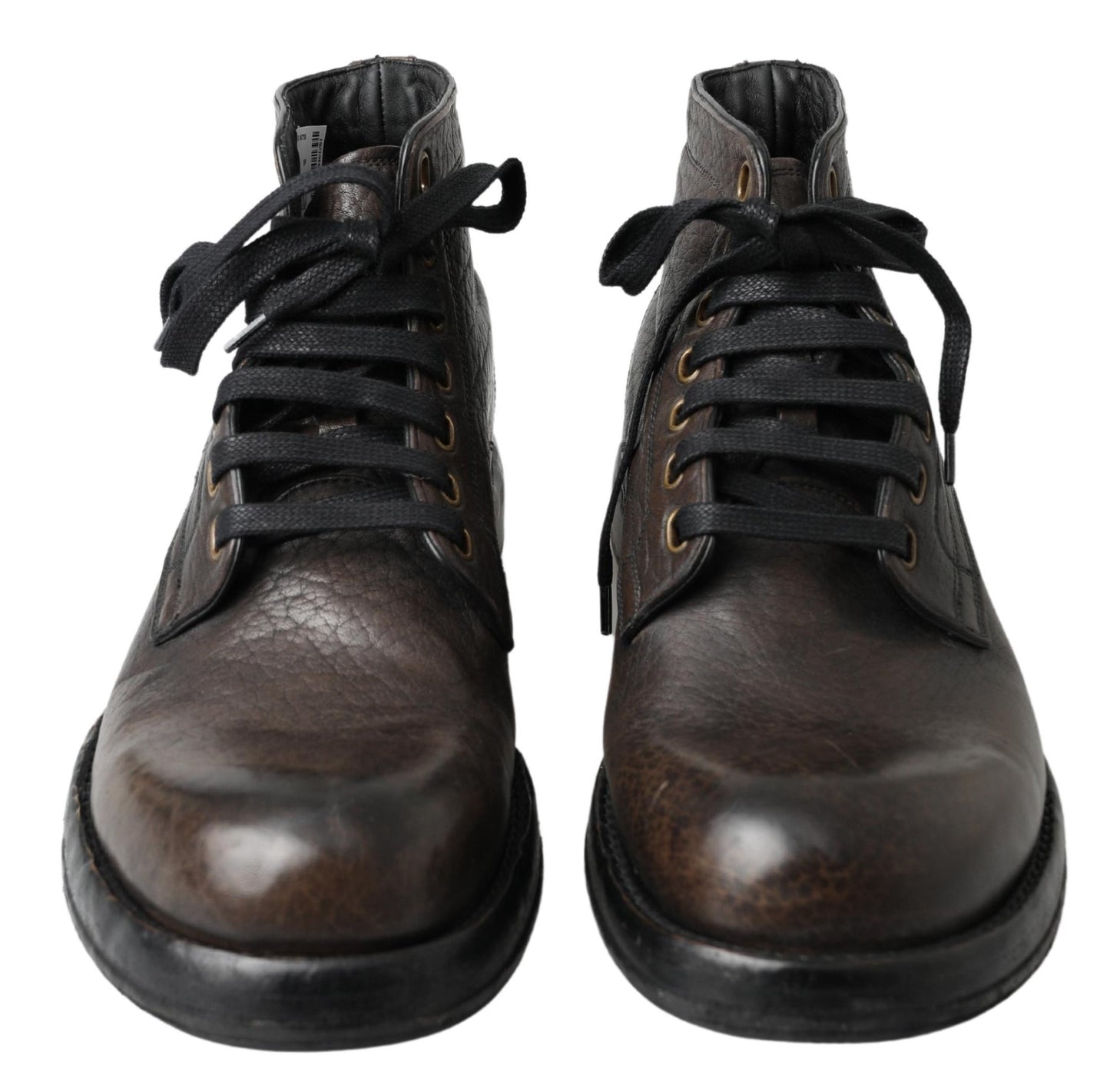 Dolce & Gabbana Elegant Leather Lace-Up Boots for Men