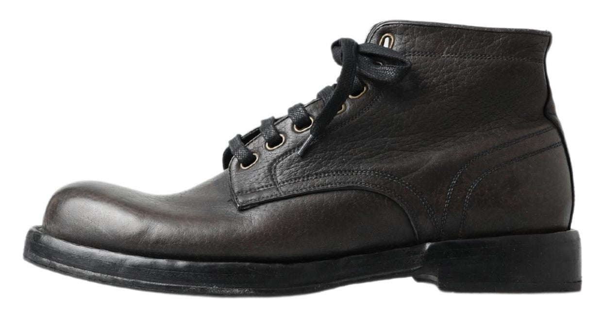 Dolce & Gabbana Elegant Leather Lace-Up Boots for Men