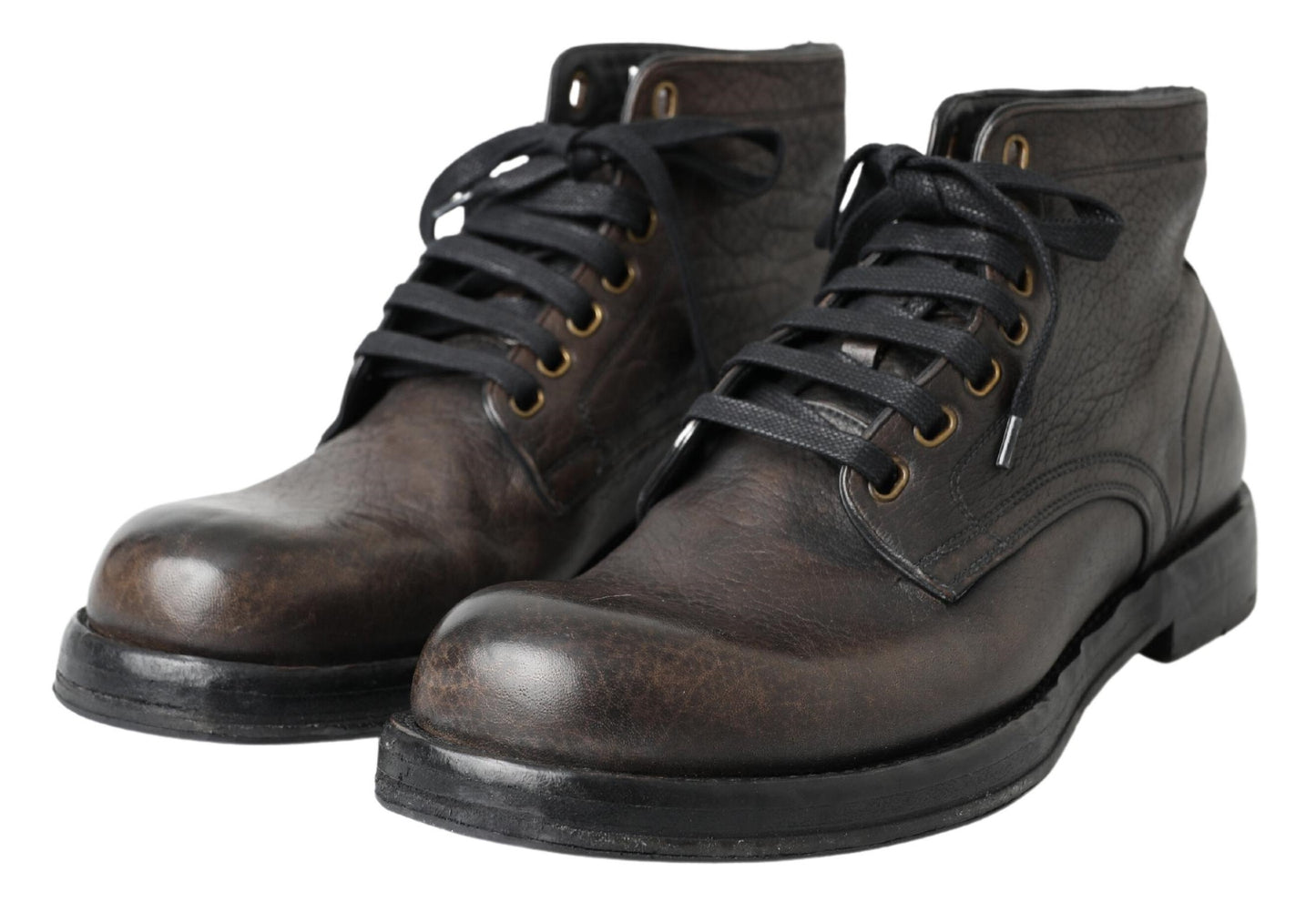 Dolce & Gabbana Elegant Leather Lace-Up Boots for Men