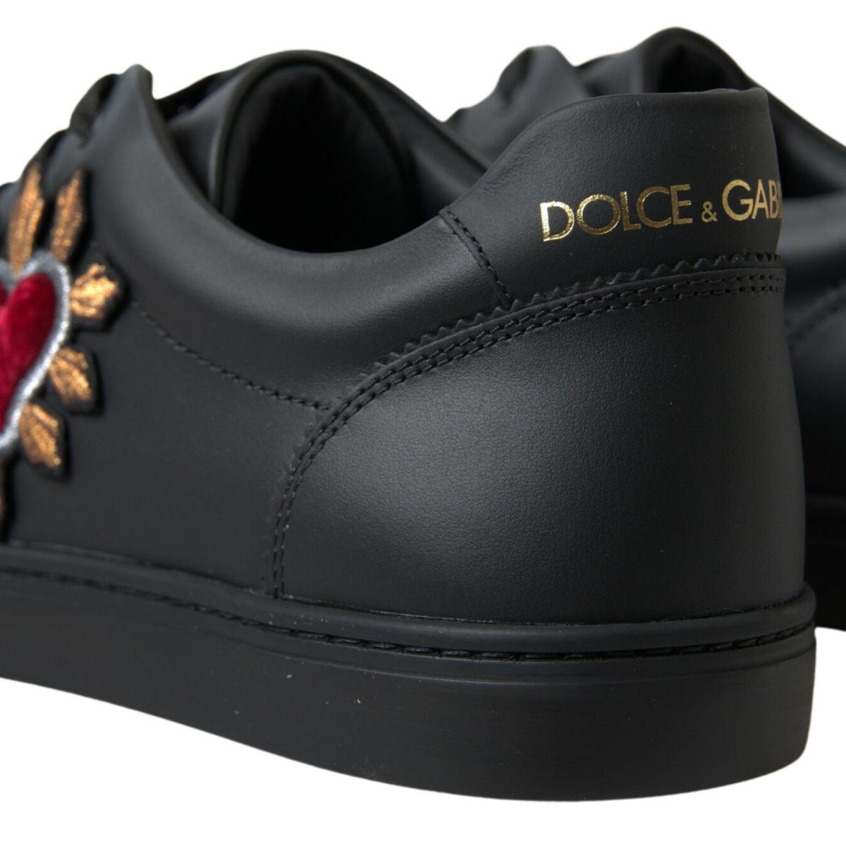 Dolce & Gabbana Elegant Heart Patch Leather Sneakers