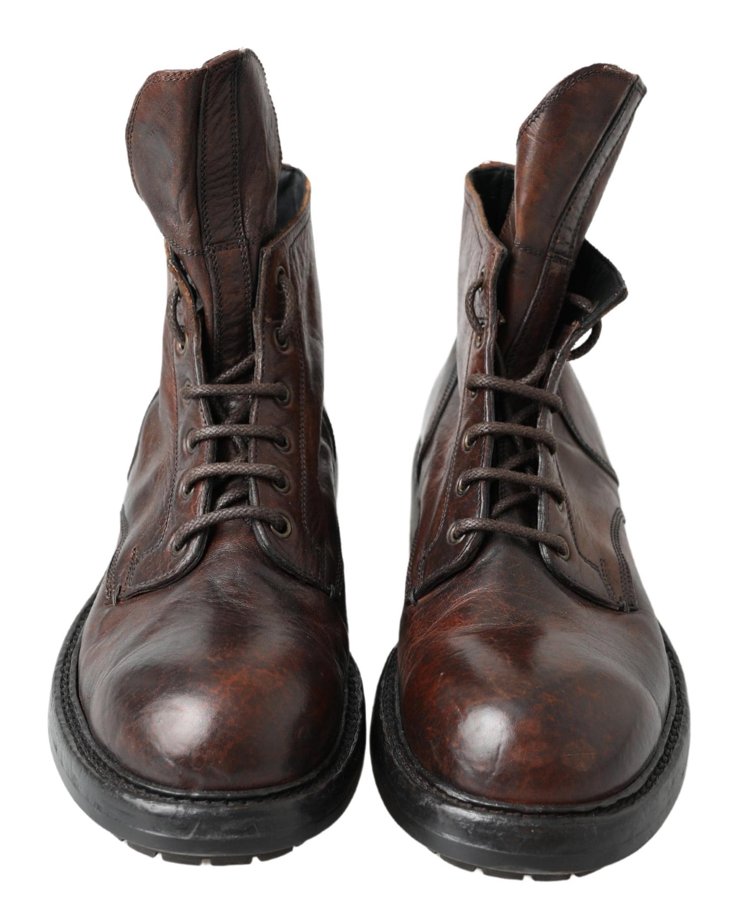 Dolce & Gabbana Elegant Combat Leather Boots - Refined Style