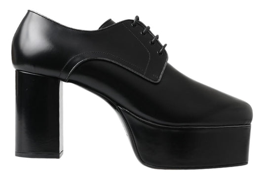 Dolce & Gabbana Elegant Black Leather Derby Dress Shoes