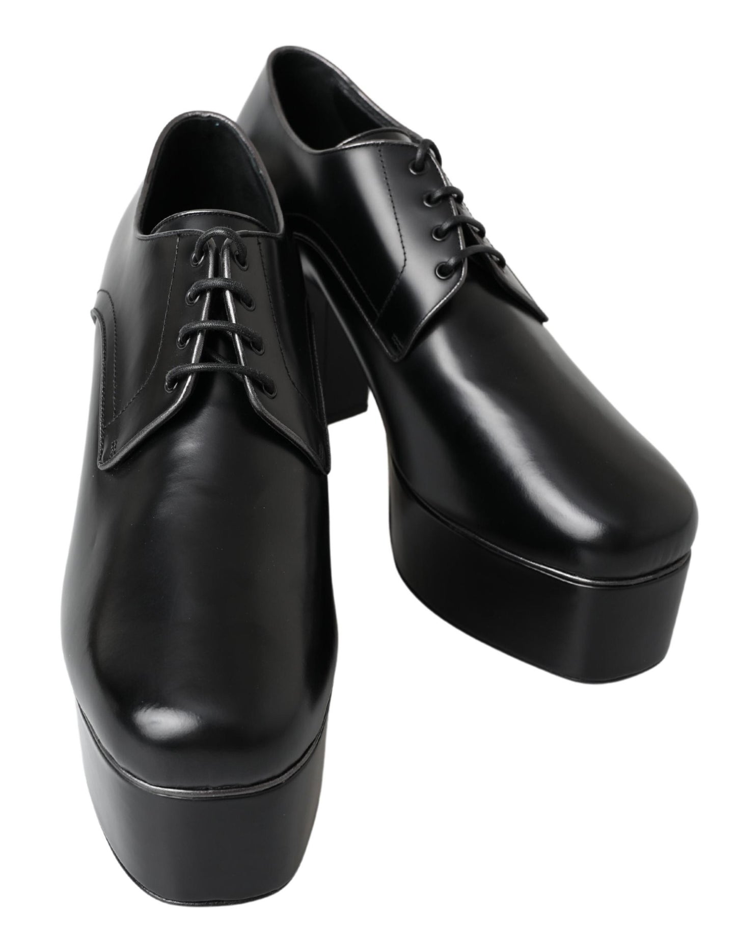 Dolce & Gabbana Elegant Black Leather Derby Dress Shoes