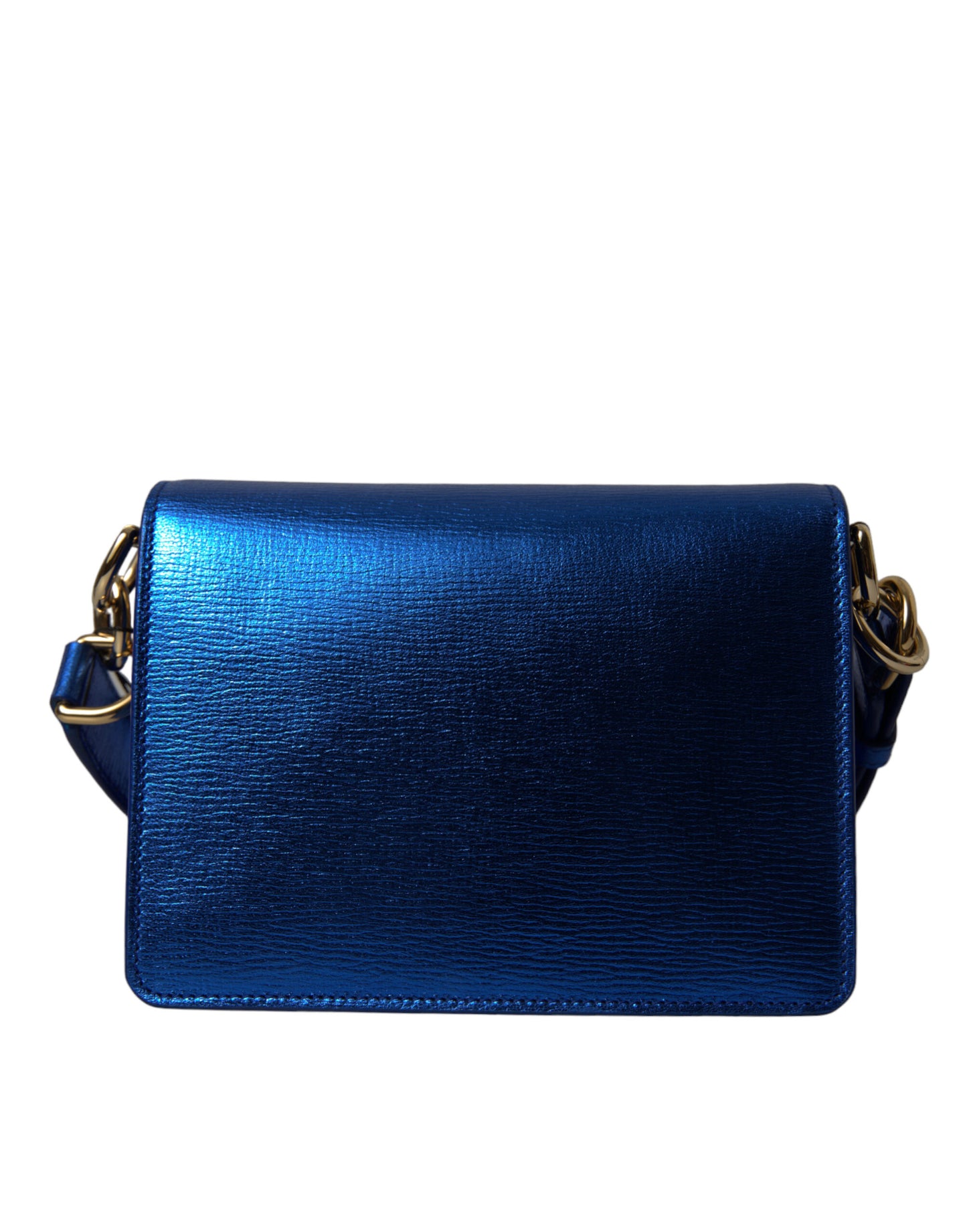 Dolce & Gabbana Blue Leather Bella Foiled Logo Shoulder Purse Bag