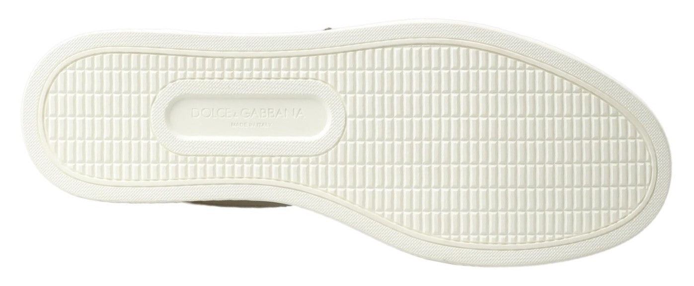 Dolce & Gabbana Elegant White Leather Low-Top Sneakers