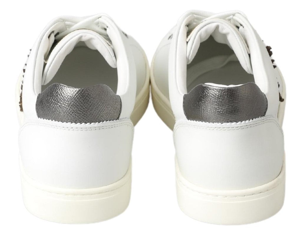 Dolce & Gabbana Elegant White Leather Low-Top Sneakers