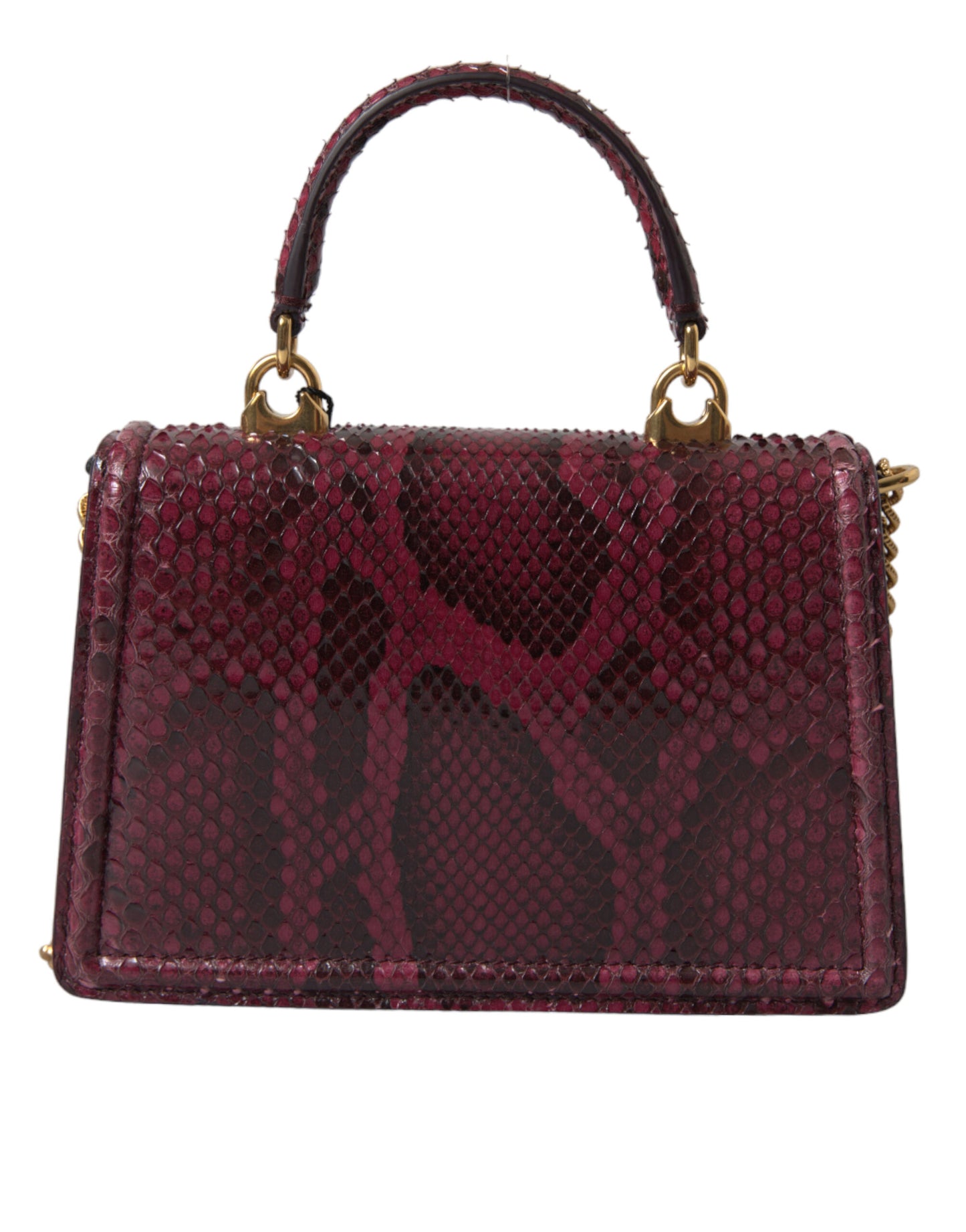 Dolce & Gabbana Bordeaux Exotic Leather DEVOTION HEART Top Handle Shoulder Bag