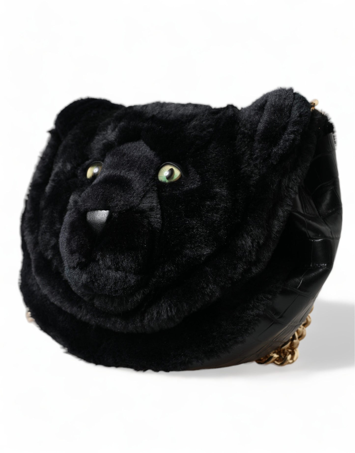 Dolce & Gabbana Black Faux Fur Leather DG Millennials Panther Bag