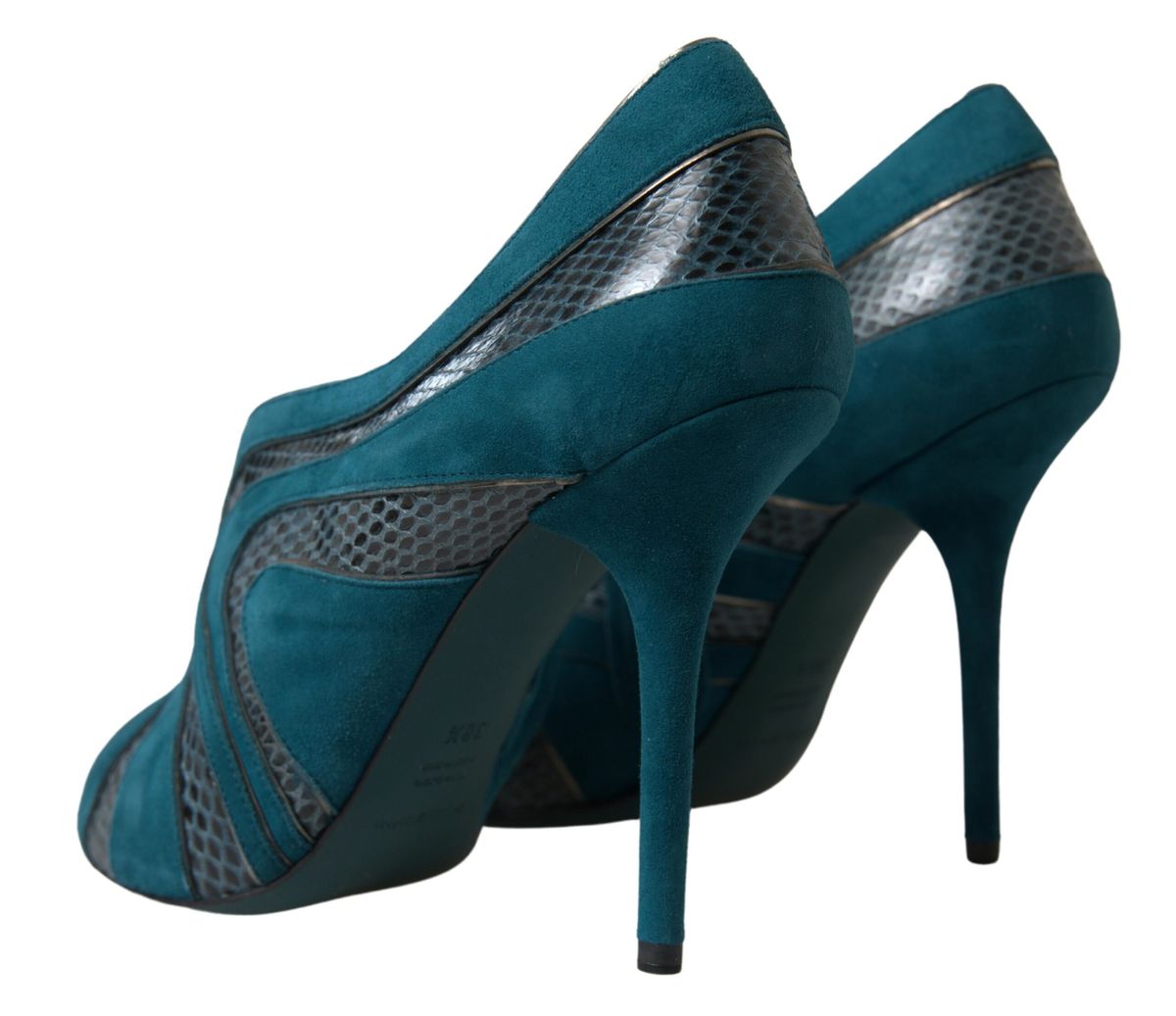 Dolce & Gabbana Chic Blue Peep Toe Stiletto Ankle Booties