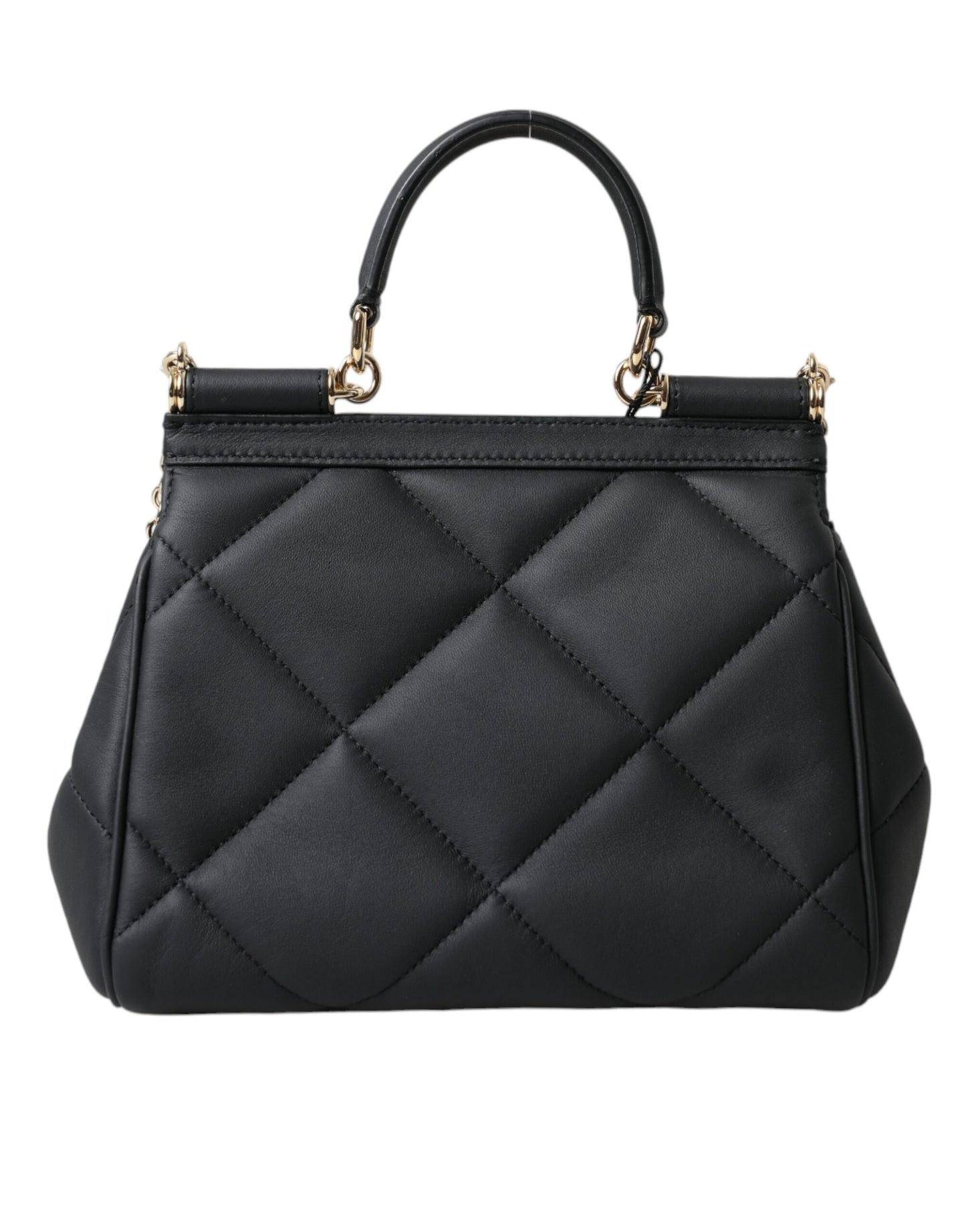 Dolce & Gabbana Elegant Black Leather Sicily Shoulder Bag