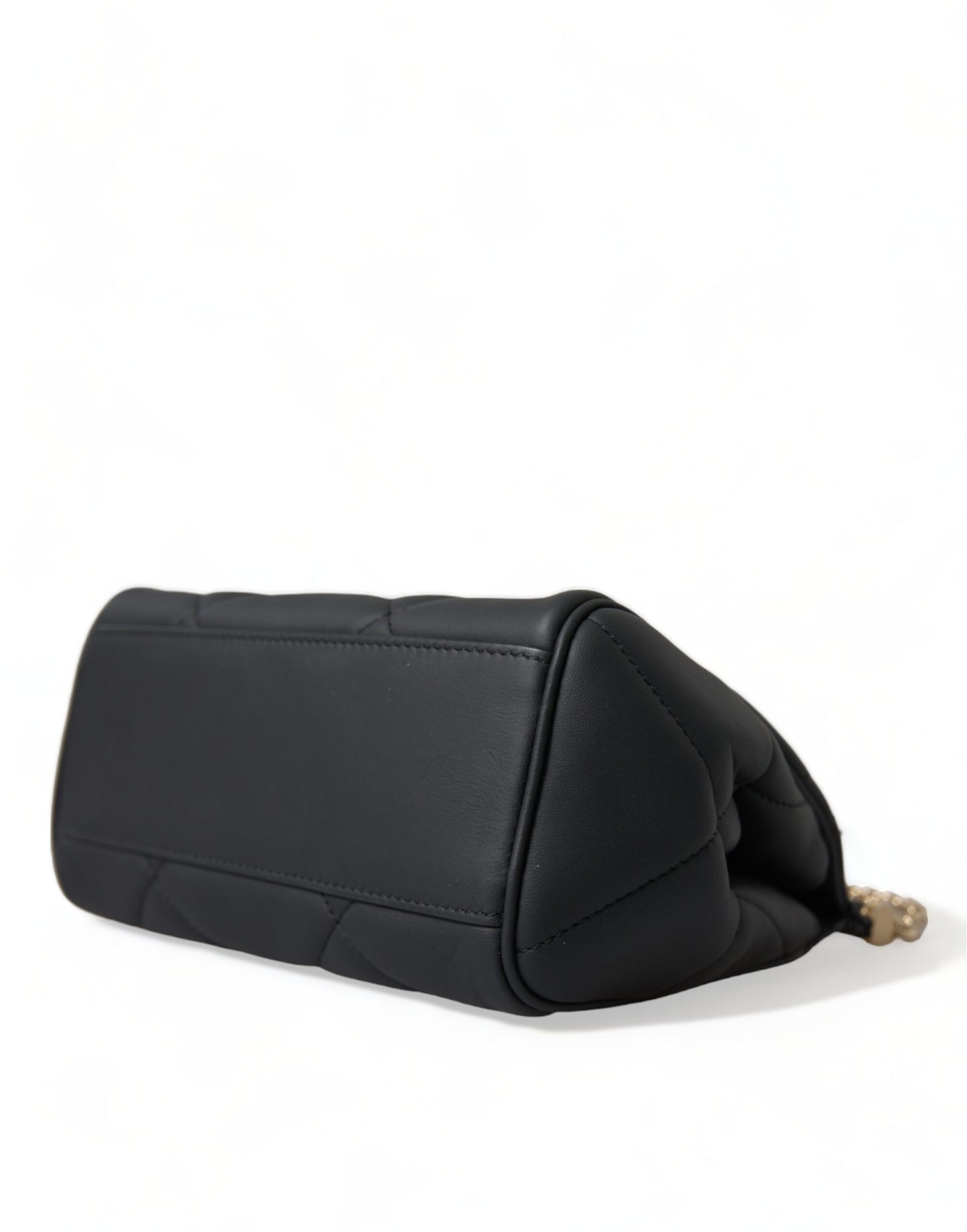 Dolce & Gabbana Elegant Black Leather Sicily Shoulder Bag