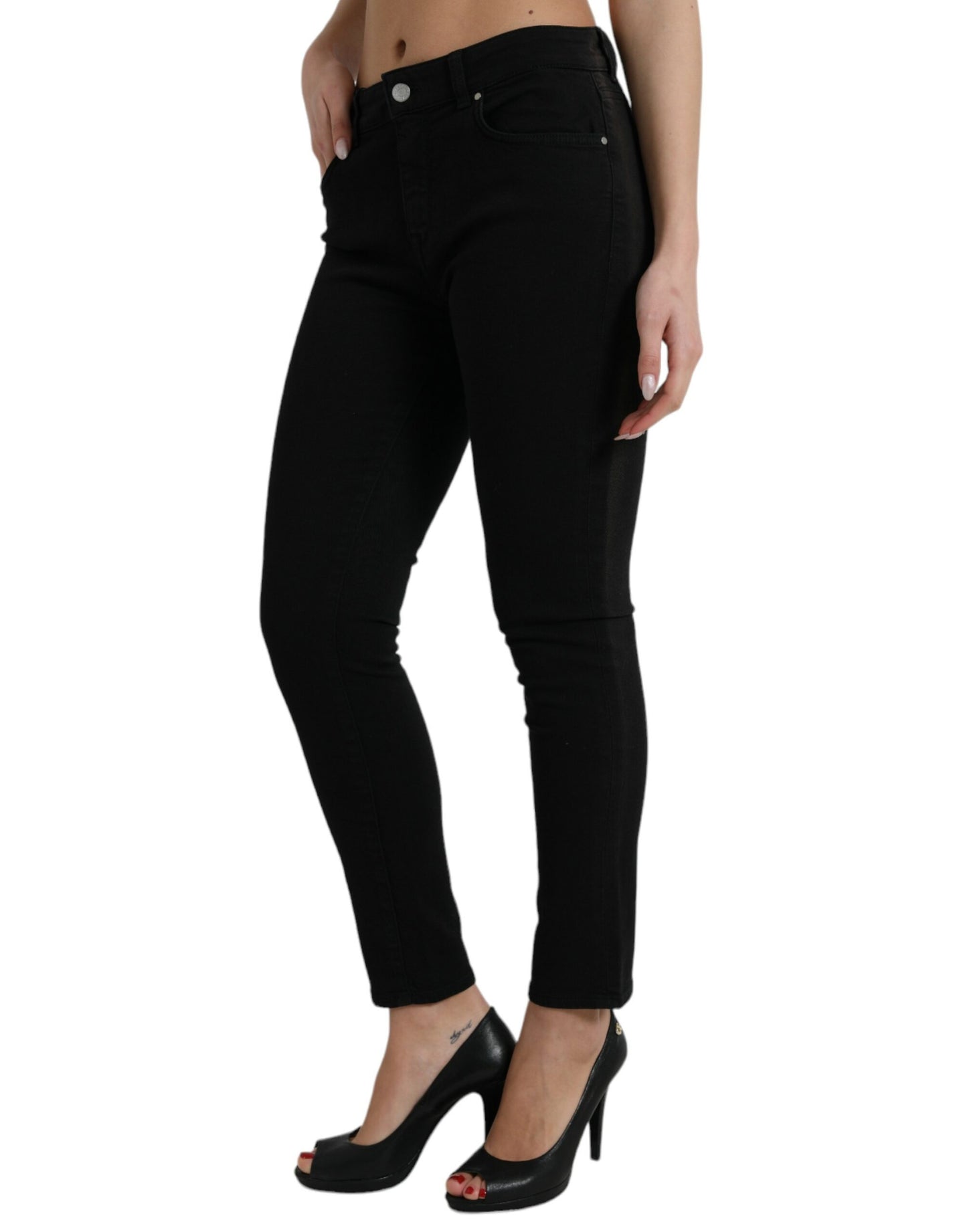 Dolce & Gabbana Black Cotton Stretch Denim Skinny Jeans