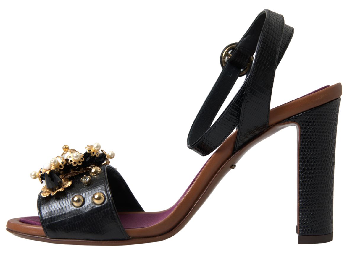 Dolce & Gabbana Elegant Embellished Leather Sandals