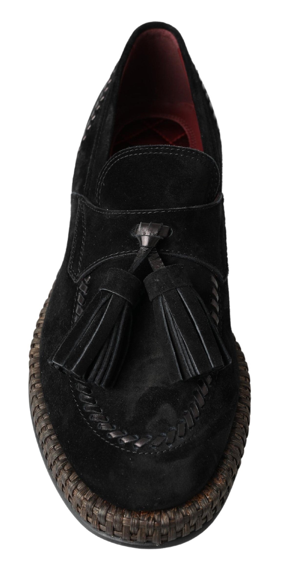 Dolce & Gabbana Black Suede Leather Casual Espadrille Shoes