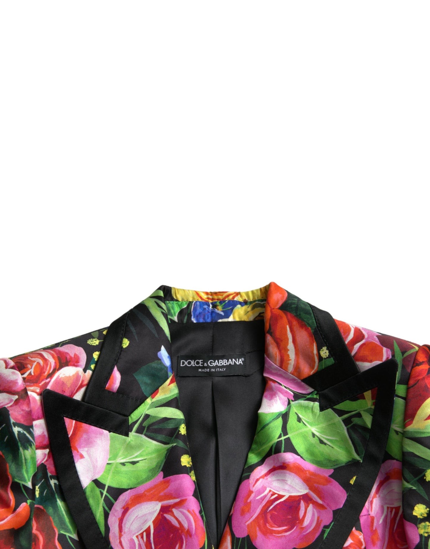 Dolce & Gabbana Multicolor Floral Print Silk Blazer Jacket