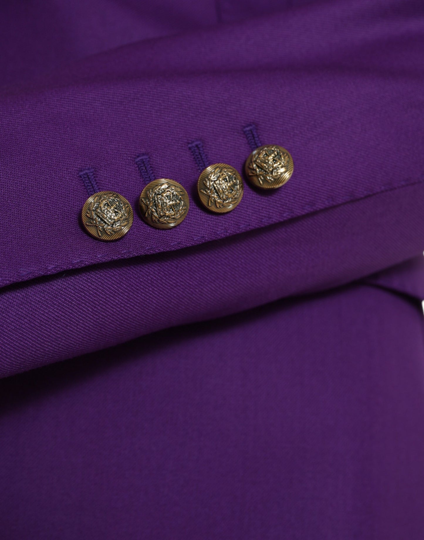 Dolce & Gabbana Purple Wool SingleBreasted Fitted Coat Jacket