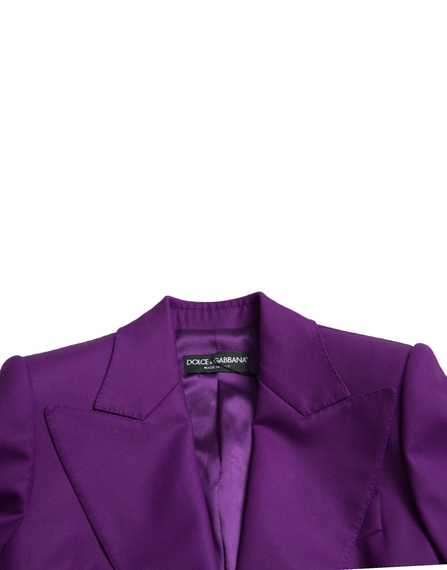 Dolce & Gabbana Purple Wool SingleBreasted Fitted Coat Jacket