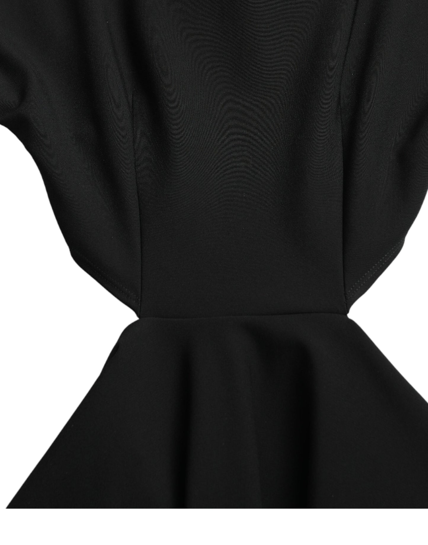 Dolce & Gabbana Black Viscose Cut Out A-line Long Sleeves Mini Dress