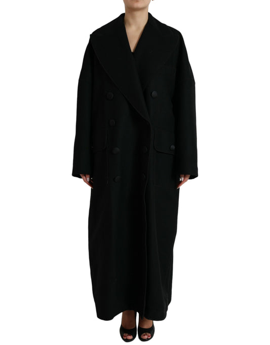 Dolce & Gabbana Elegant Black Double-Breasted Trench Coat