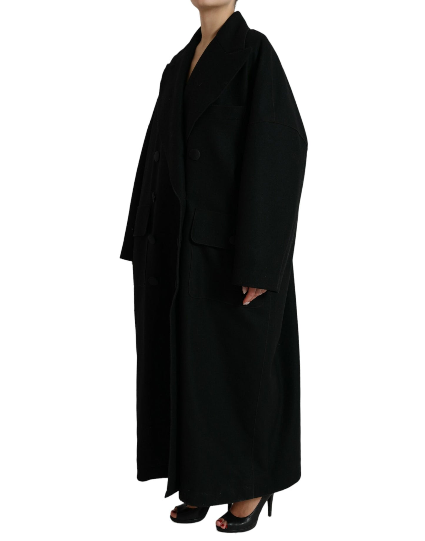 Dolce & Gabbana Elegant Black Double-Breasted Trench Coat