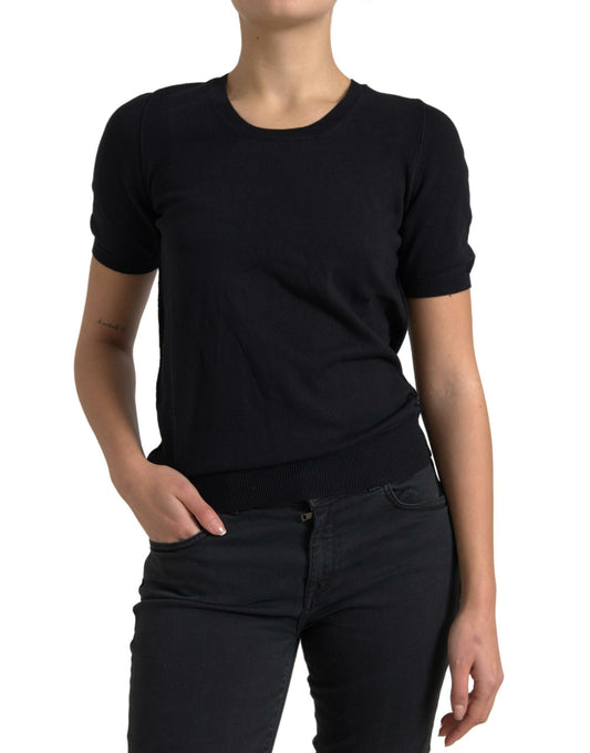 Dolce & Gabbana Elegant Black Crew Neck Top