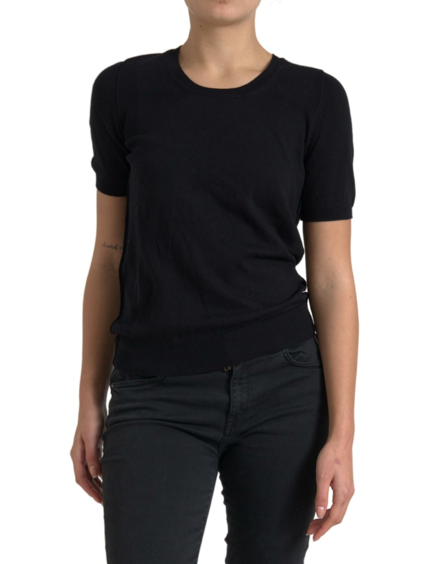 Dolce & Gabbana Elegant Black Crew Neck Top