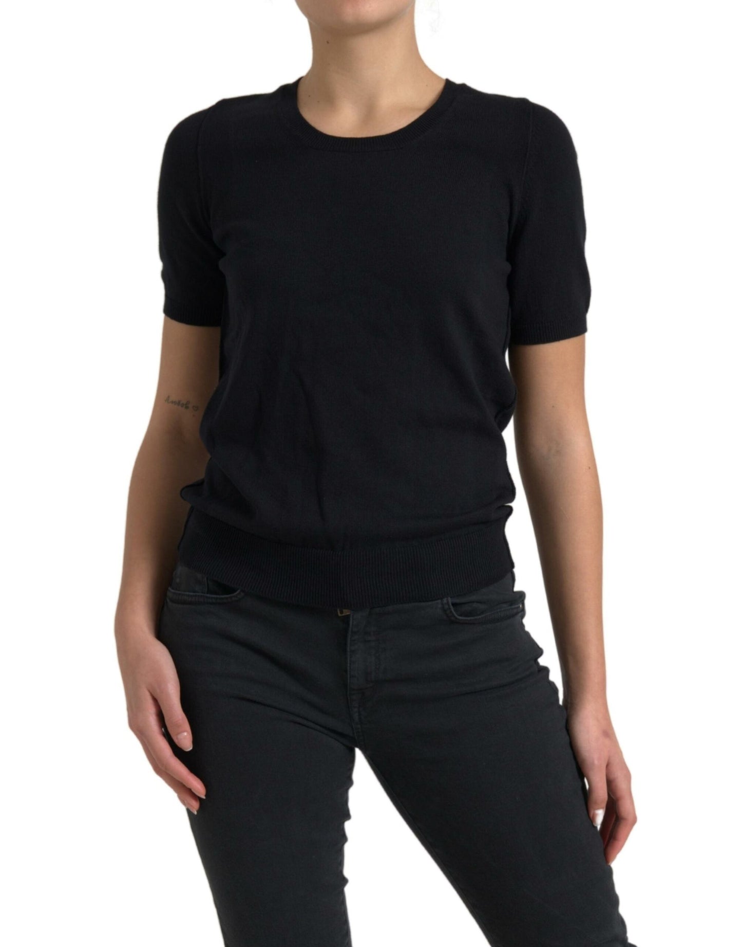 Dolce & Gabbana Elegant Black Crew Neck Top