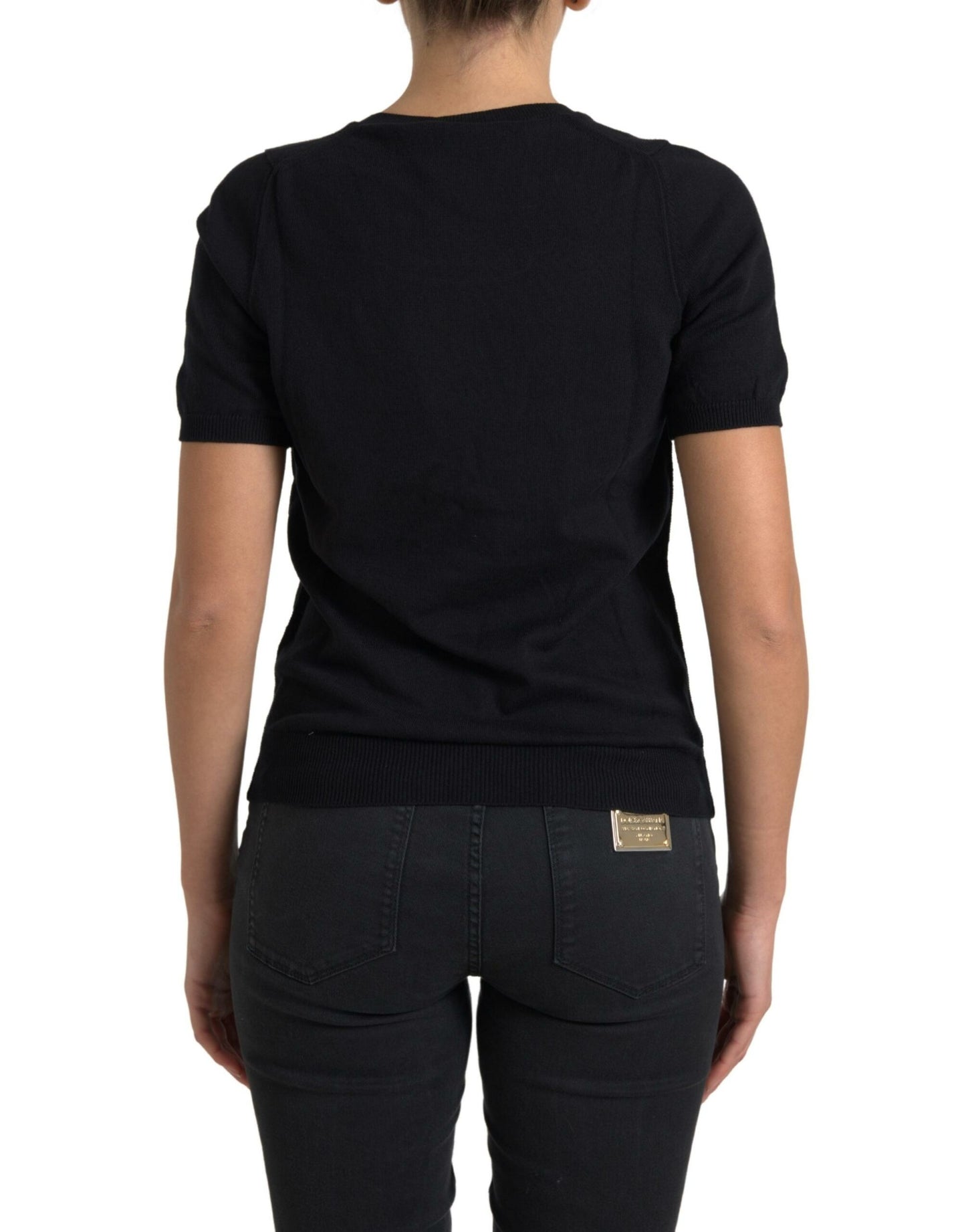 Dolce & Gabbana Elegant Black Crew Neck Top