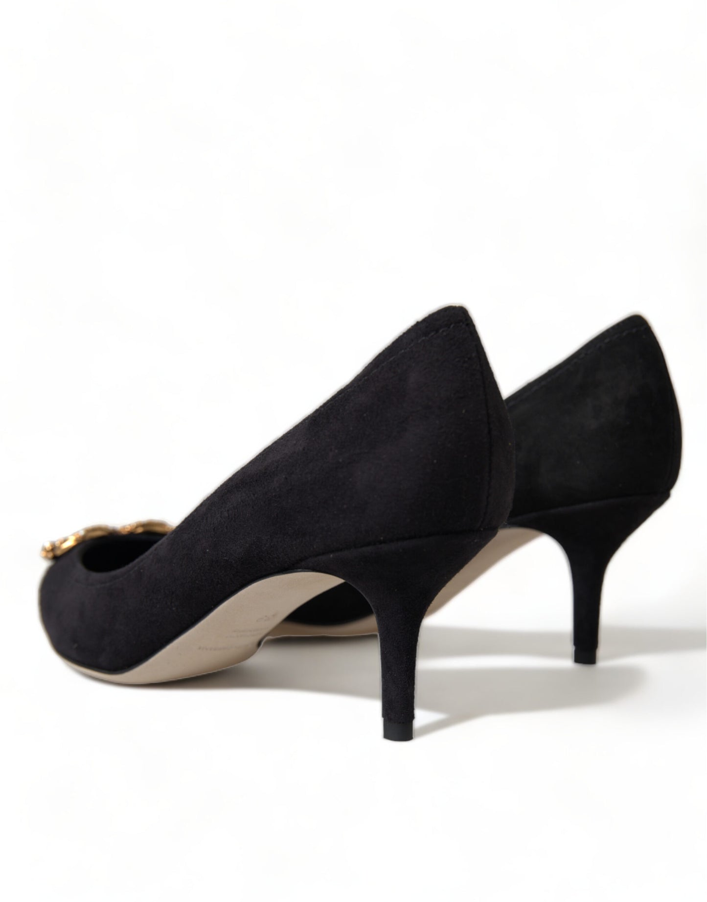 Dolce & Gabbana Elegant Black Leather Suede Pumps