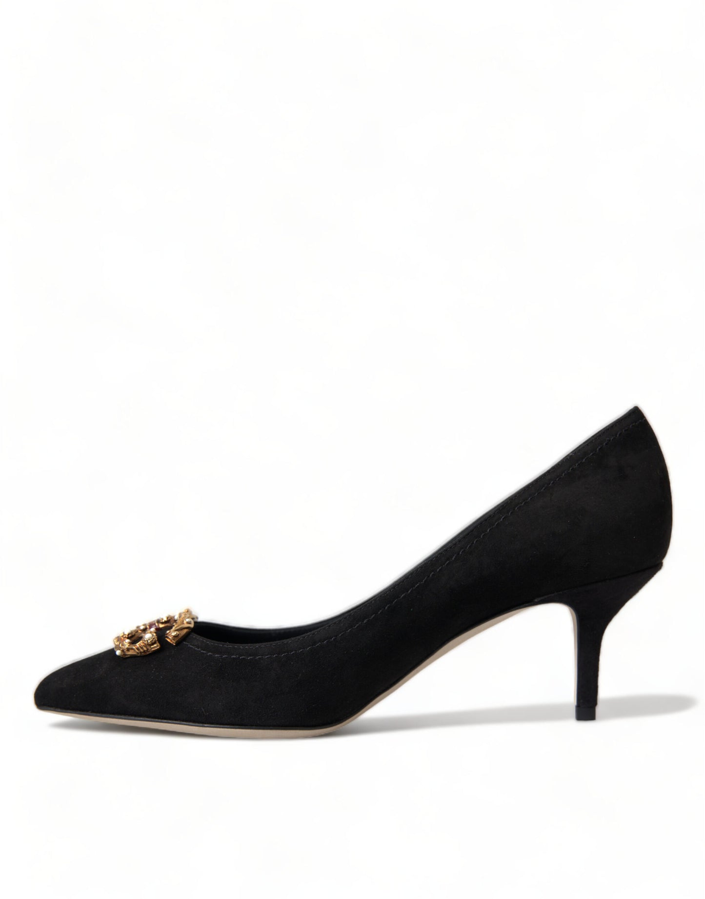 Dolce & Gabbana Elegant Black Leather Suede Pumps