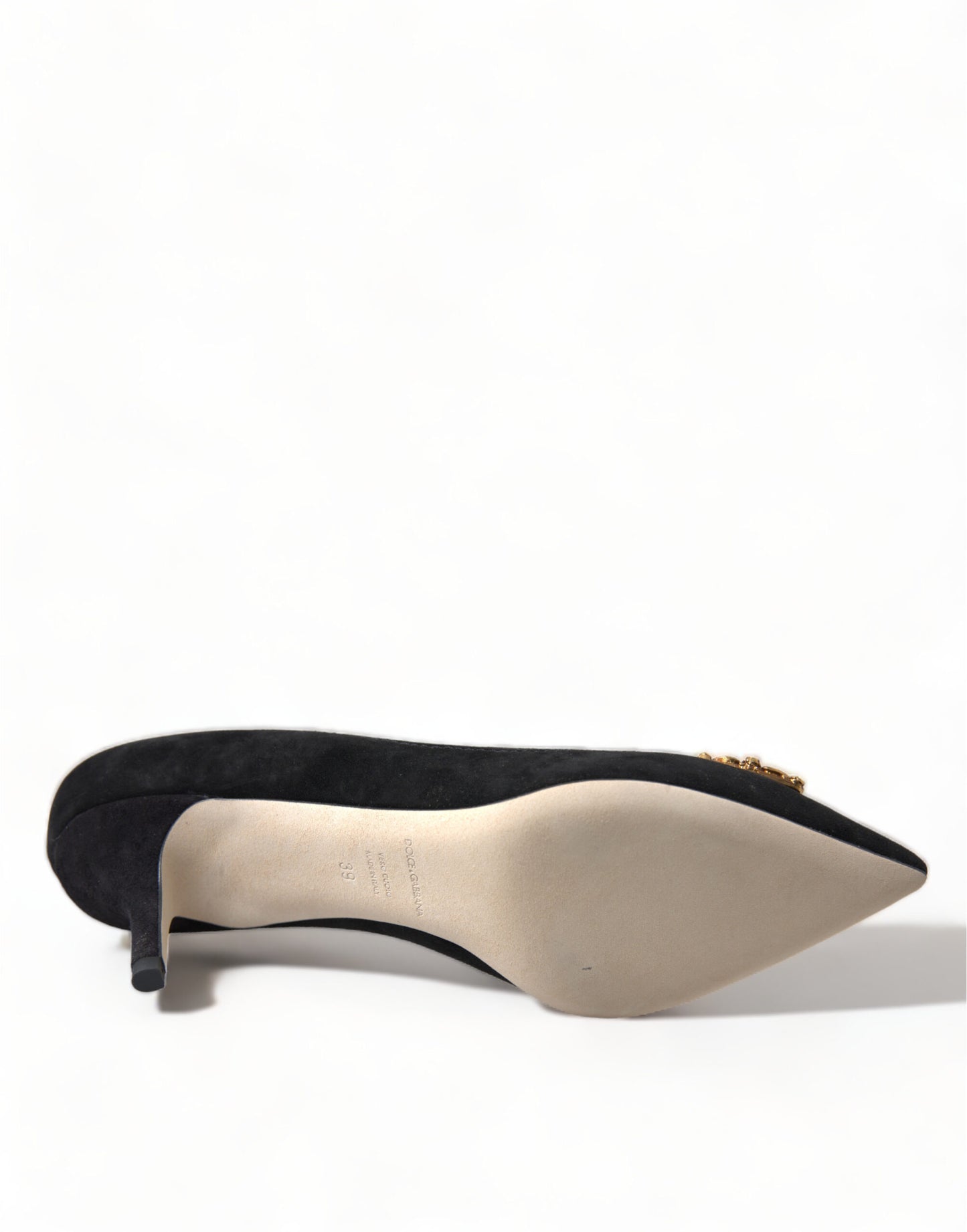 Dolce & Gabbana Elegant Black Leather Suede Pumps