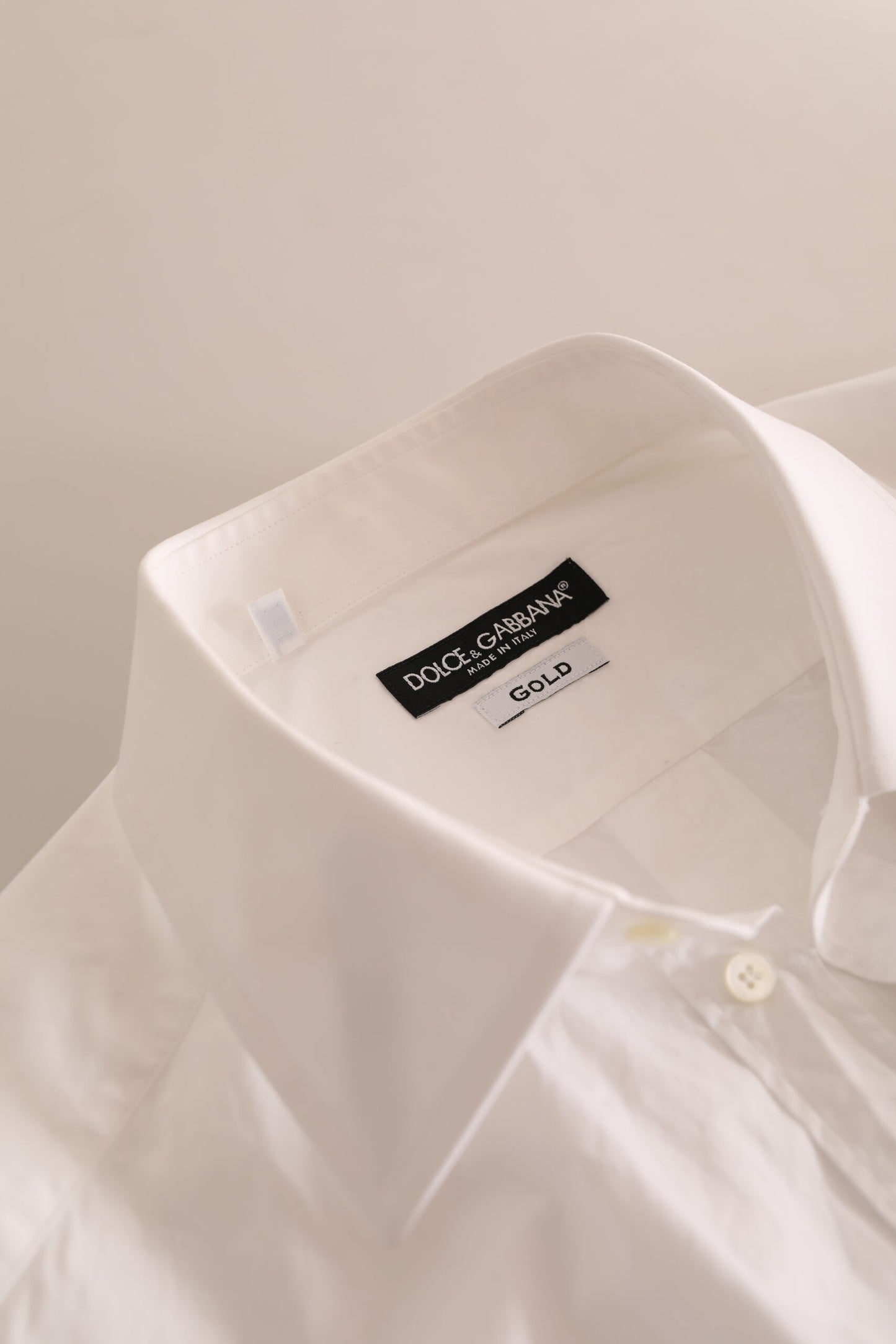 Dolce & Gabbana White GOLD Formal Cotton Formal Dress Shirt