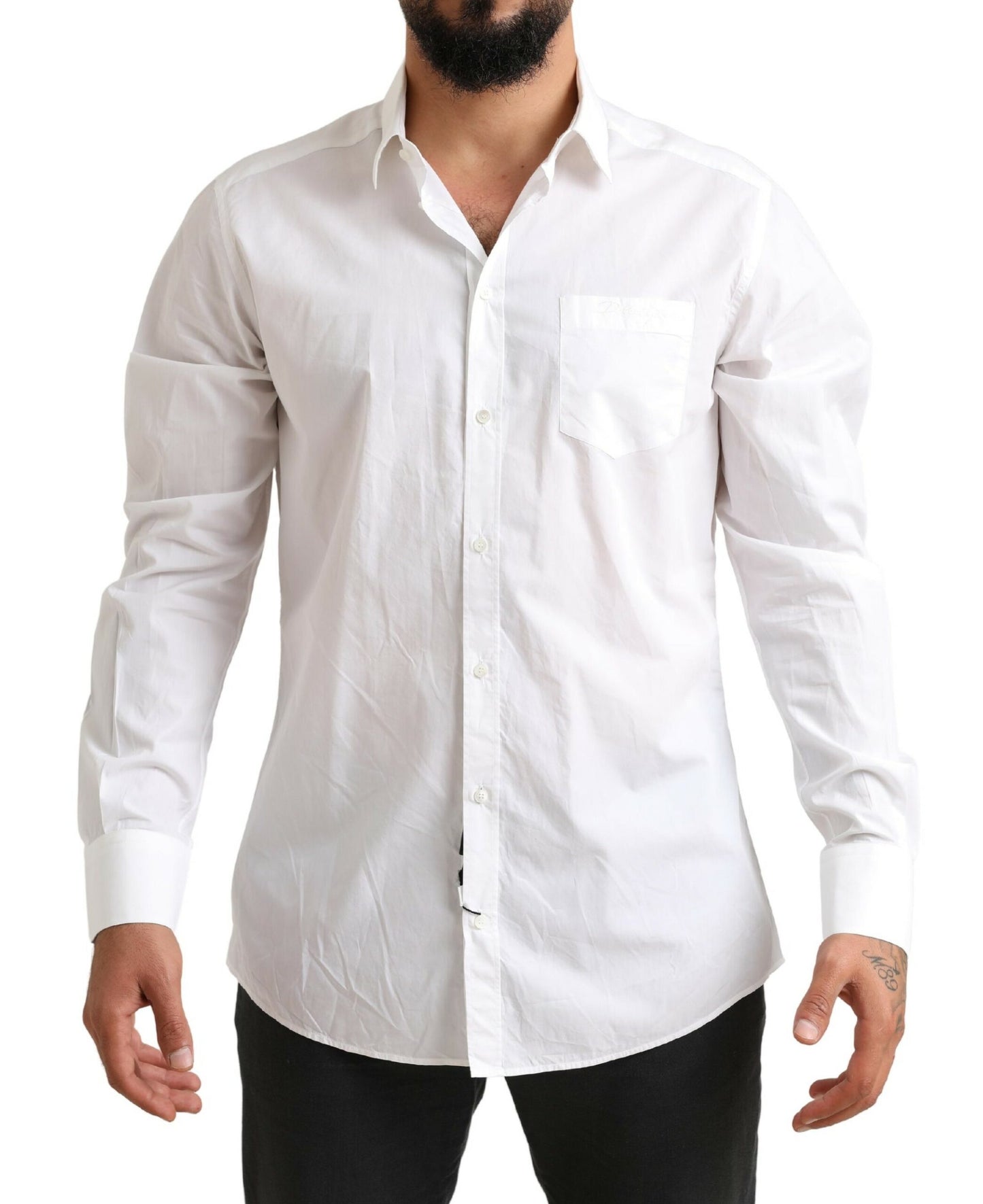 Dolce & Gabbana Elegant White Cotton Dress Shirt