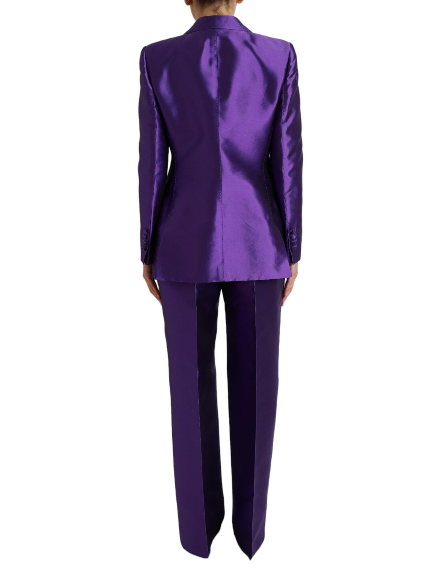 Dolce & Gabbana Purple Silk Slim Fit Formal 2 Piece Suit