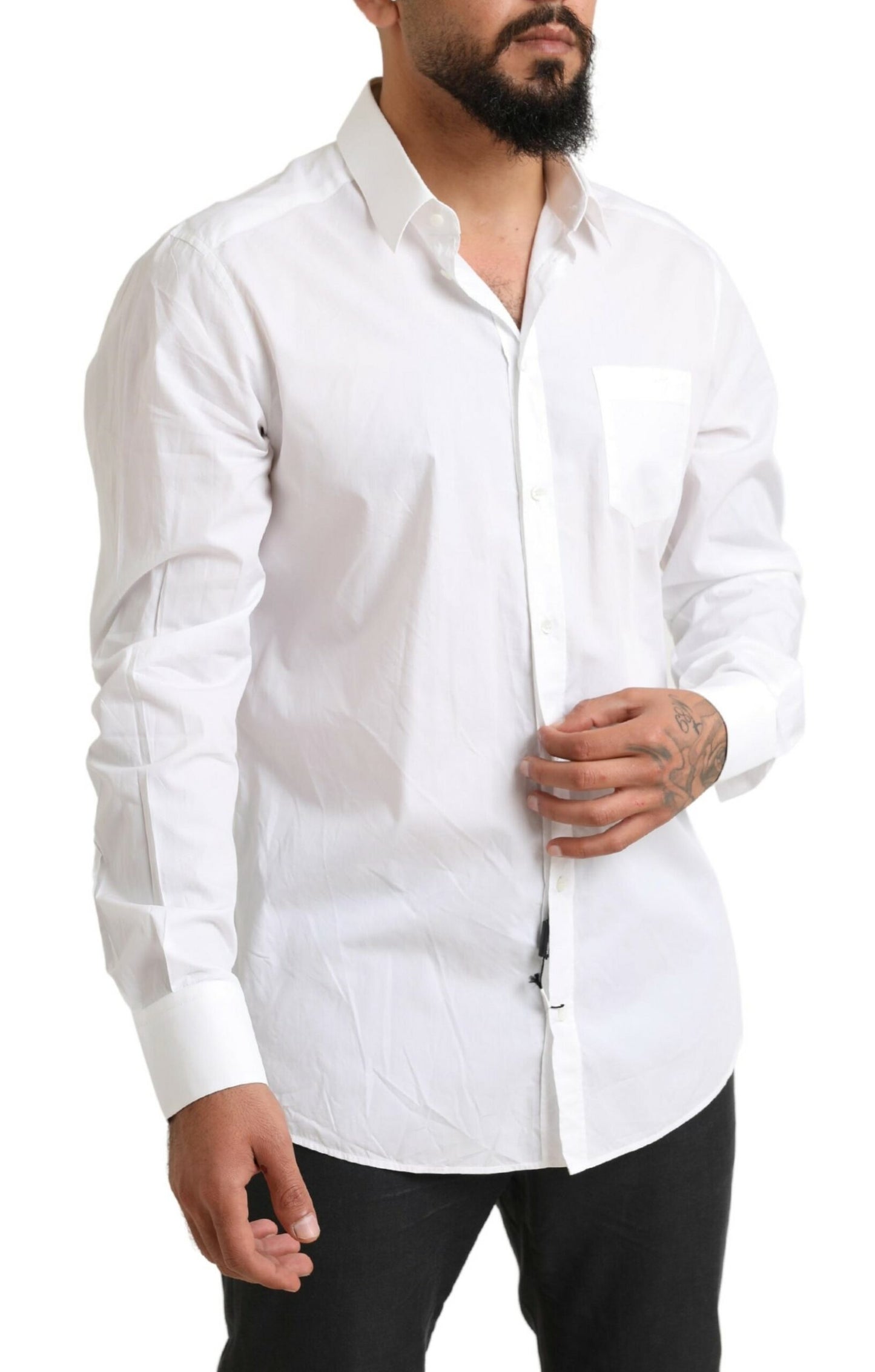 Dolce & Gabbana Elegant White Cotton Dress Shirt