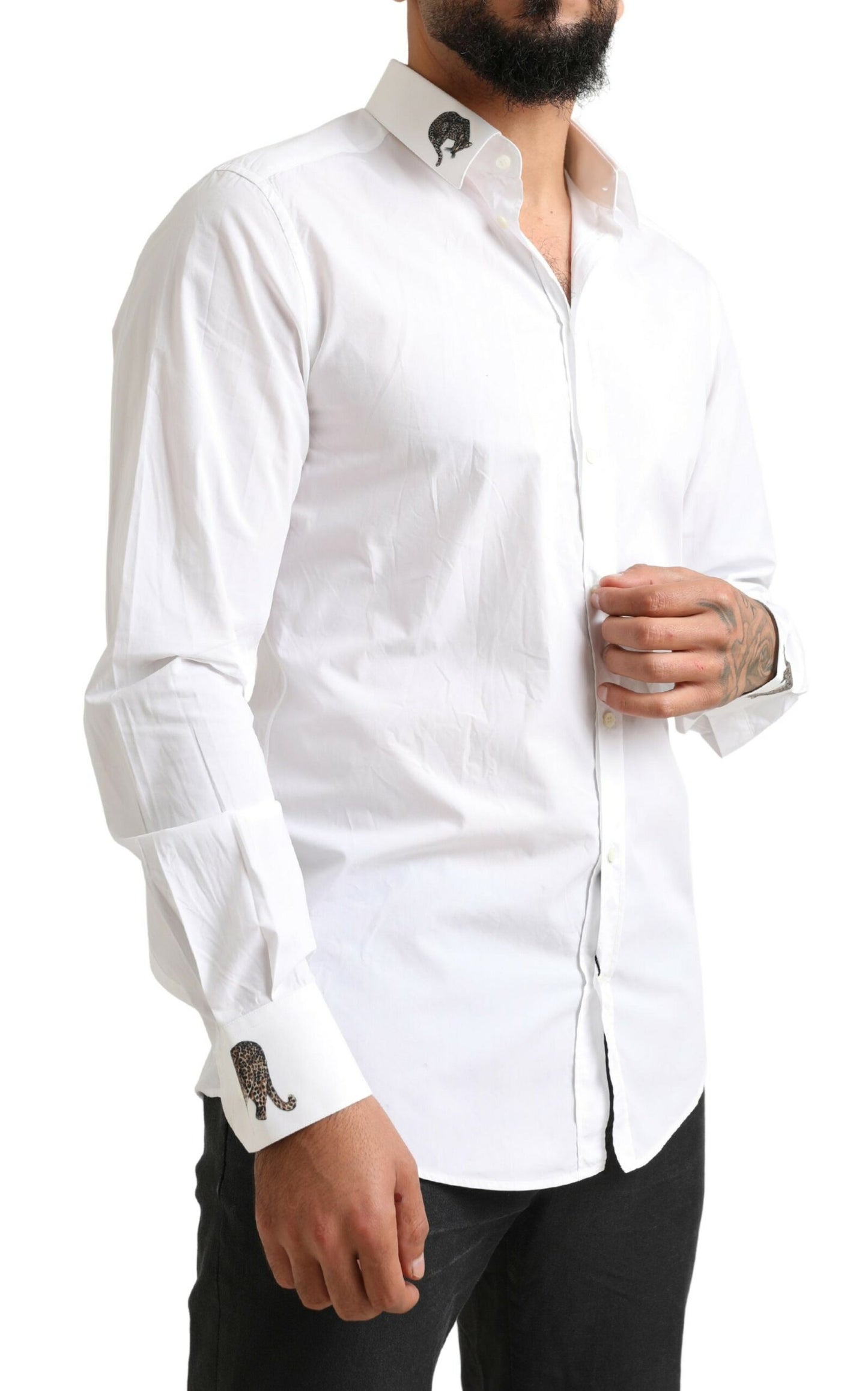 Dolce & Gabbana Italian Elegance Slim Fit White Cotton Shirt