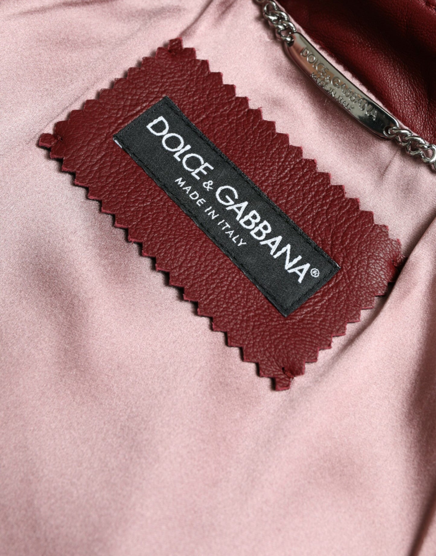 Dolce & Gabbana Bordeaux Biker Leather Jacket