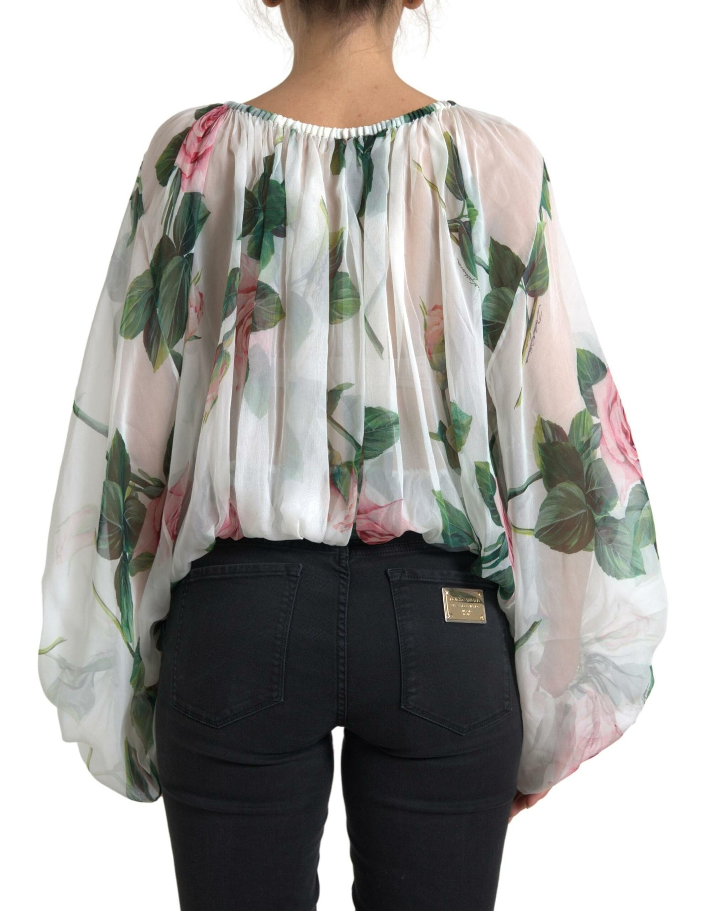 Dolce & Gabbana Floral Silk Long Sleeve Blouse