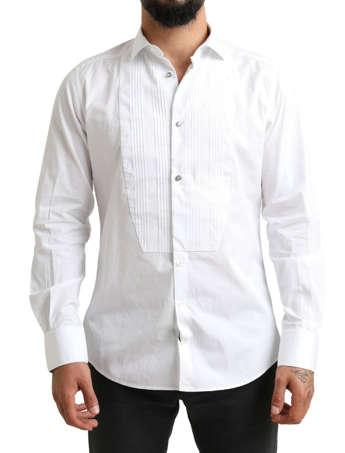 Dolce & Gabbana Elegant White Cotton Dress Shirt for Men