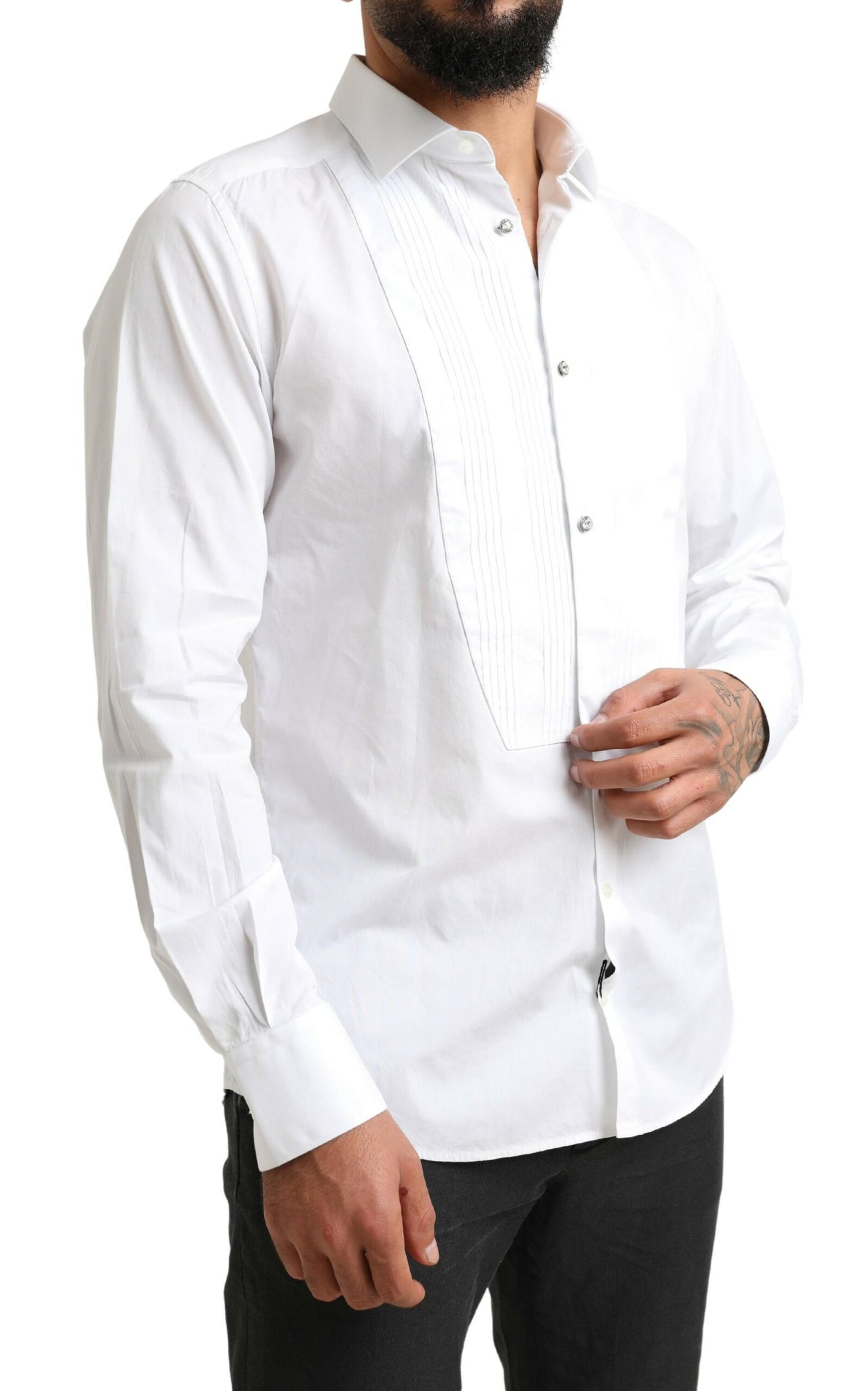 Dolce & Gabbana Elegant White Cotton Dress Shirt for Men