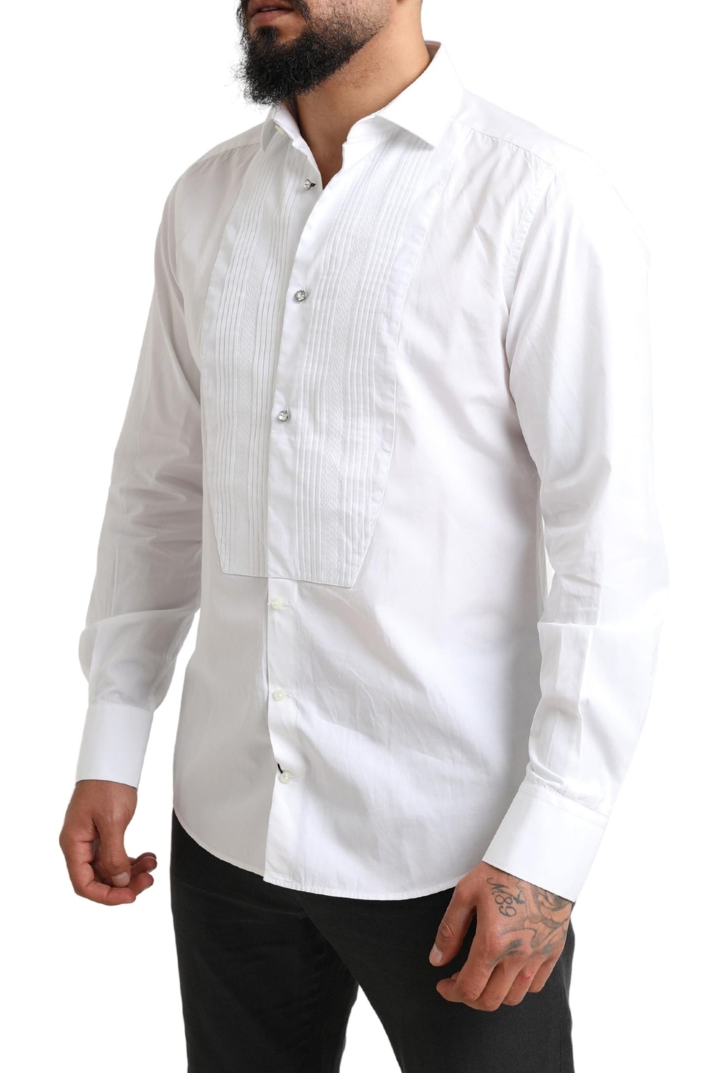 Dolce & Gabbana Elegant White Cotton Dress Shirt for Men