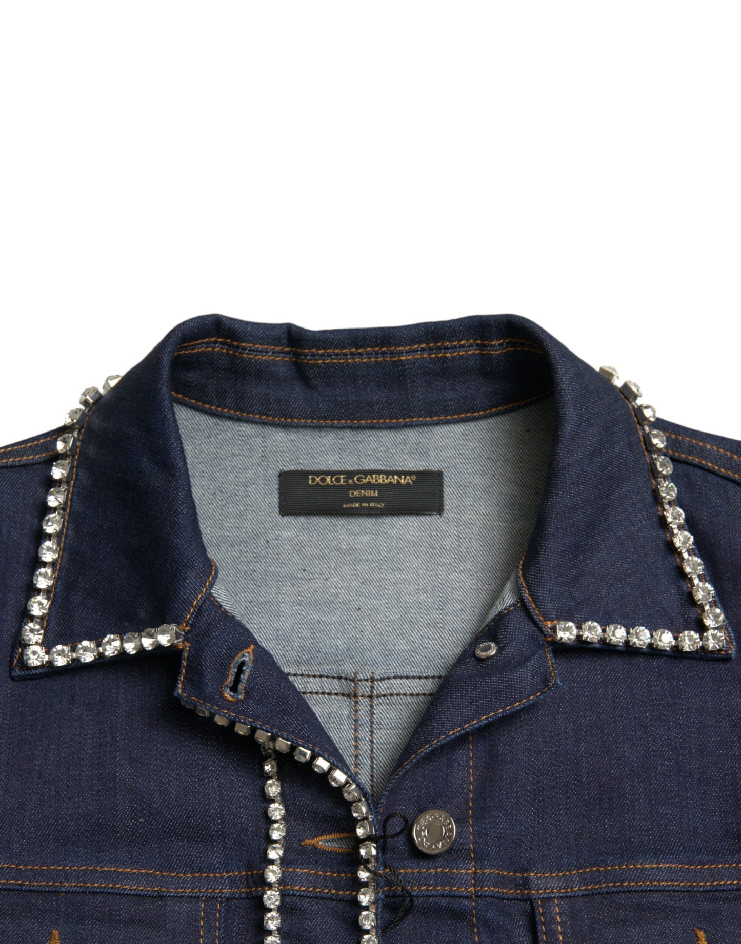 Dolce & Gabbana Elegant Denim Jewel Button Jacket