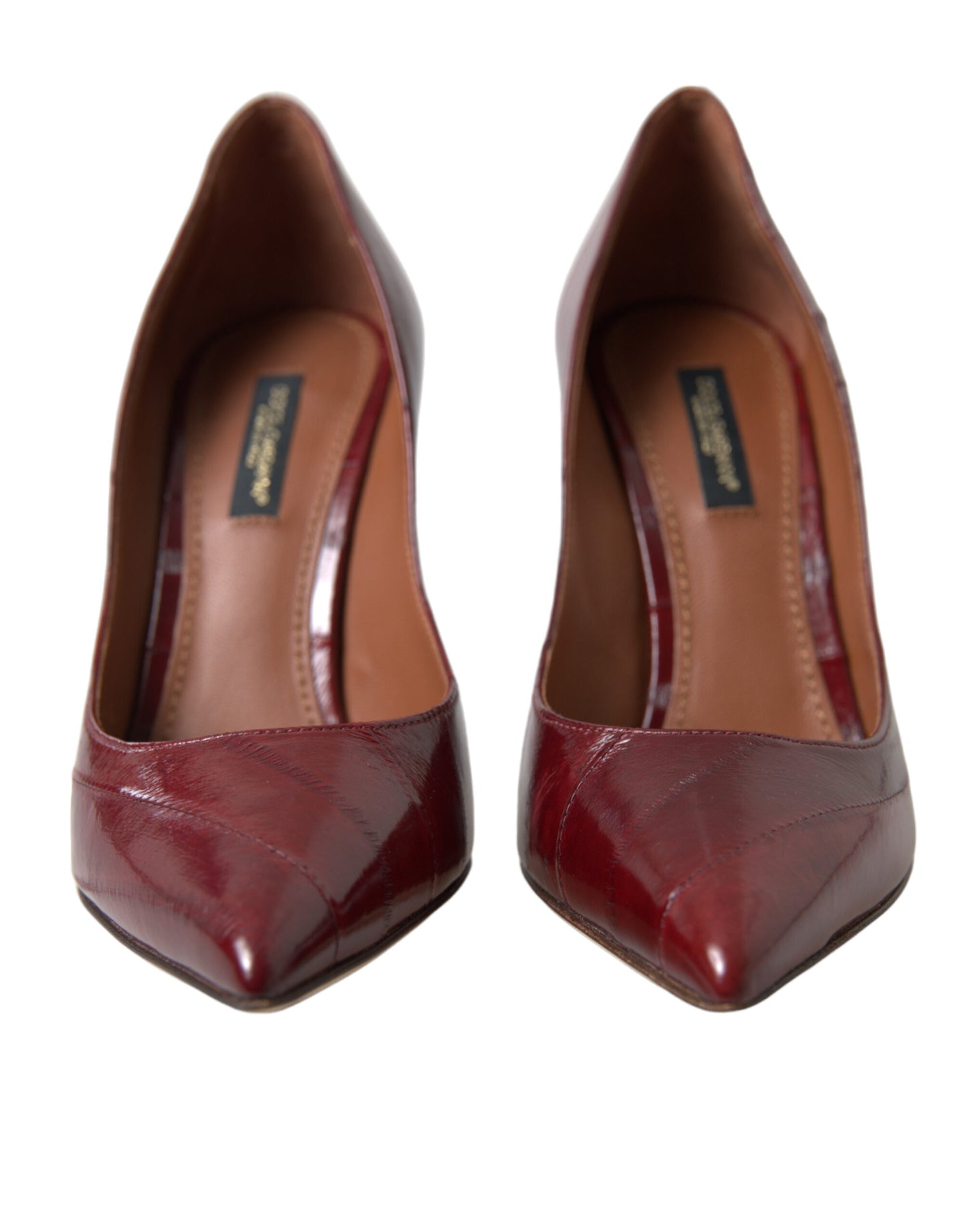 Dolce & Gabbana Elegant Bordeaux Eel Skin Pumps