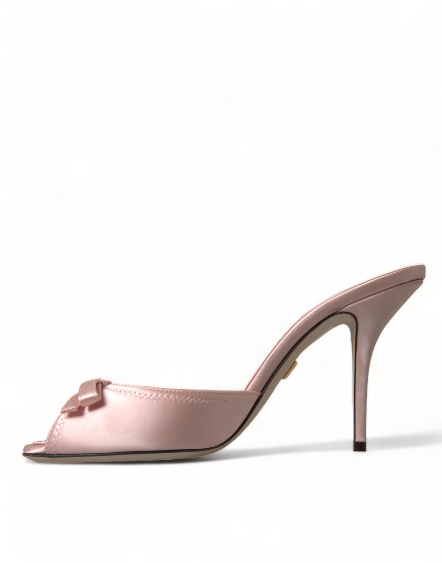 Dolce & Gabbana Pink Satin Slip On Heels Sandals Shoes